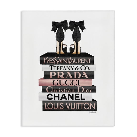 Stupell Industries Art Deco Black Heels on Tall Bookstack Canvas Art, 16 x 20, by Amanda Greenwood
