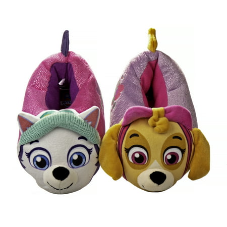 

Nickelodeon Paw Patrol Everest and Skye 3D Toddler Girls Dual Sizes Slippers