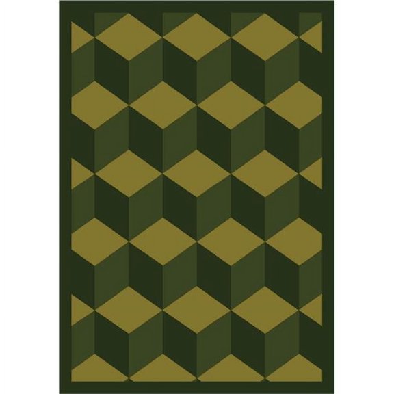 Highrise Olive 3 ft.10 in. x 5 ft.4 in.  WearOn Nylon Machine Tufted- Cut Pile Whimsy Rug