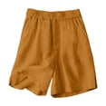 thumbnail image 7 of UACY Girls Linen Set 2 Piece Outfits Sleeveless Camisole Elastic Waist Knee Wide Leg Shorts Summer Outfit (Brown, 9-10 Years), 7 of 7