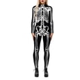 thumbnail image 1 of Seyurigaoka Women Juniors Halloween Skeleton Bodysuit, Long Sleeve Pants Turtle Neck, 1 of 5