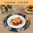thumbnail image 4 of Black Grey Flowers Round 13 Inch Placemats Set of 2, Modern Abstract Blooms Floral HeatResistant Non Slip Place Mats for Dining Table, Wipeable Braided Kitchen Table Mats for Housewarming, 4 of 9
