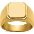 thumbnail image 1 of Stainless Steel Polished Yellow Ip-Plated Signet Ring (Size 10) Made In China sr654-10, 1 of 5