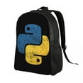 thumbnail image 2 of Sac à Dos Programmeur Python pour Hommes Femmes École Collège Délavé Sac de Développeur de Logiciel Imprimé, 2 of 5