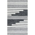 thumbnail image 4 of SAFAVIEH Kilim Adam Striped Polyester Area Rug, Ivory/Black, 5' x 8', 4 of 10