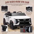 thumbnail image 2 of EastVita 24V Ride On Car, Licensed Battery Powered Electric Vehicle w/Remote Control, 2 Seater, 4-Wheel Shock Absorbers, Smooth Start, Music, LED Lights White, 2 of 6