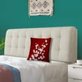 thumbnail image 6 of Floral Throw Pillow Cover Red Black and White Cherry Blossoms Square Decorative Throw Pillow Cushion Case for Home Couch Living Room Bed Sofa Car 18 x 18 Inches Pillowcase, 6 of 6