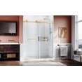 thumbnail image 2 of Frameless Sliding Shower Door 56-60" W x 76" H, 10mm Thick Tempered Glass, Heavy-Duty Brushed Gold Stainless Steel Hardware, Adjustable Width & Leak-Proof Design, 2 of 7