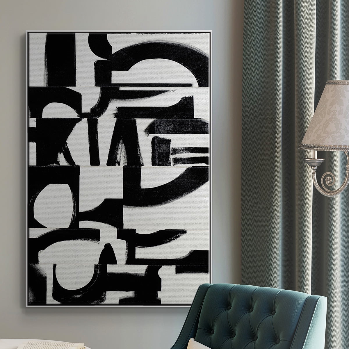Prosperous Elements V10 Framed Premium Gallery Wrapped Canvas - Ready to Hang - 27 x 41 - White Floating Frame