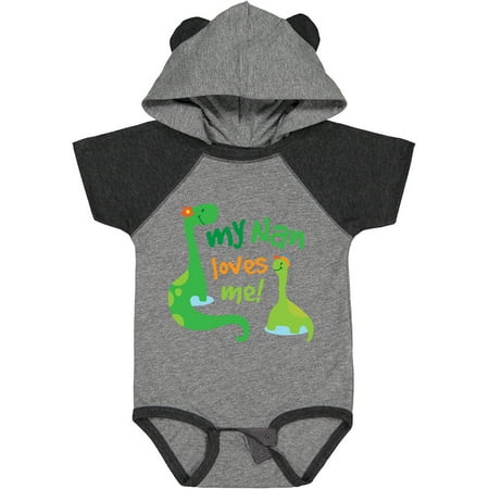 

Inktastic My Nan Loves Me Grandson Dinosaur Gift Baby Boy Bodysuit