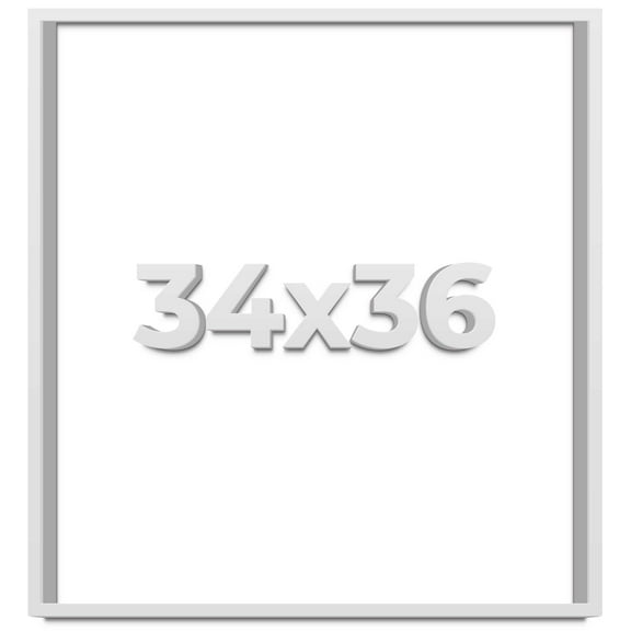 34x36 Shadow Box Frame White | 1 Inches Deep Real Wood Contemporary Shadowbox Display Frame | UV
