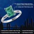 thumbnail image 2 of Gem Stone King PLAT-900 Platinum Green Malachite Engagement Ring for Women | 3.50 Cttw | Emerald Cut 9X7MM | Gemstone Birthstone | Size 9, 2 of 6