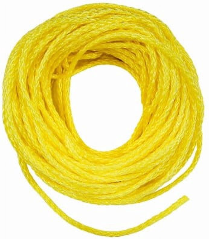 Hyper Tough Item# DF850-HT, Polypropylene Hollow Braid Rope, Yellow Color, 3/8" x 50', 1 Each