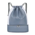 thumbnail image 1 of Mochila con cordón, bolsa de fitness de gran capacidad, bolsa de viaje de tela Oxford separada para ropa seca y húmeda, paquete de mochila con bolsillo, 1 of 6