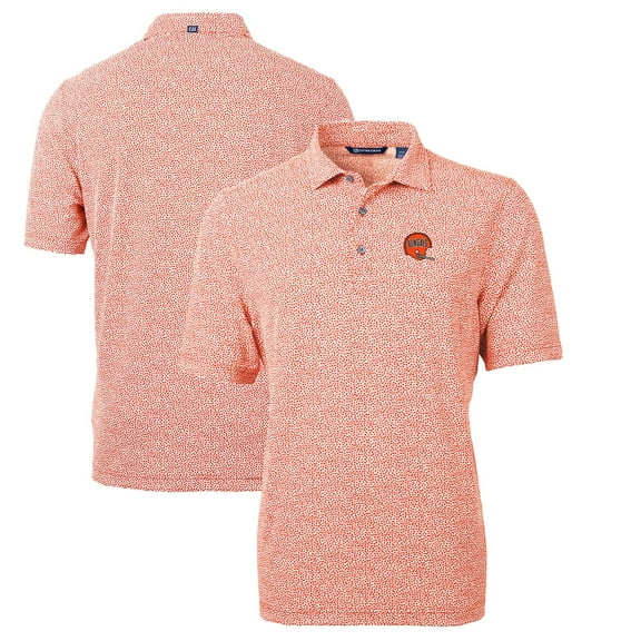 Men's Cutter & Buck Orange Cincinnati Bengals Throwback Logo Virtue Eco-Pique Botanical Recycled Polo