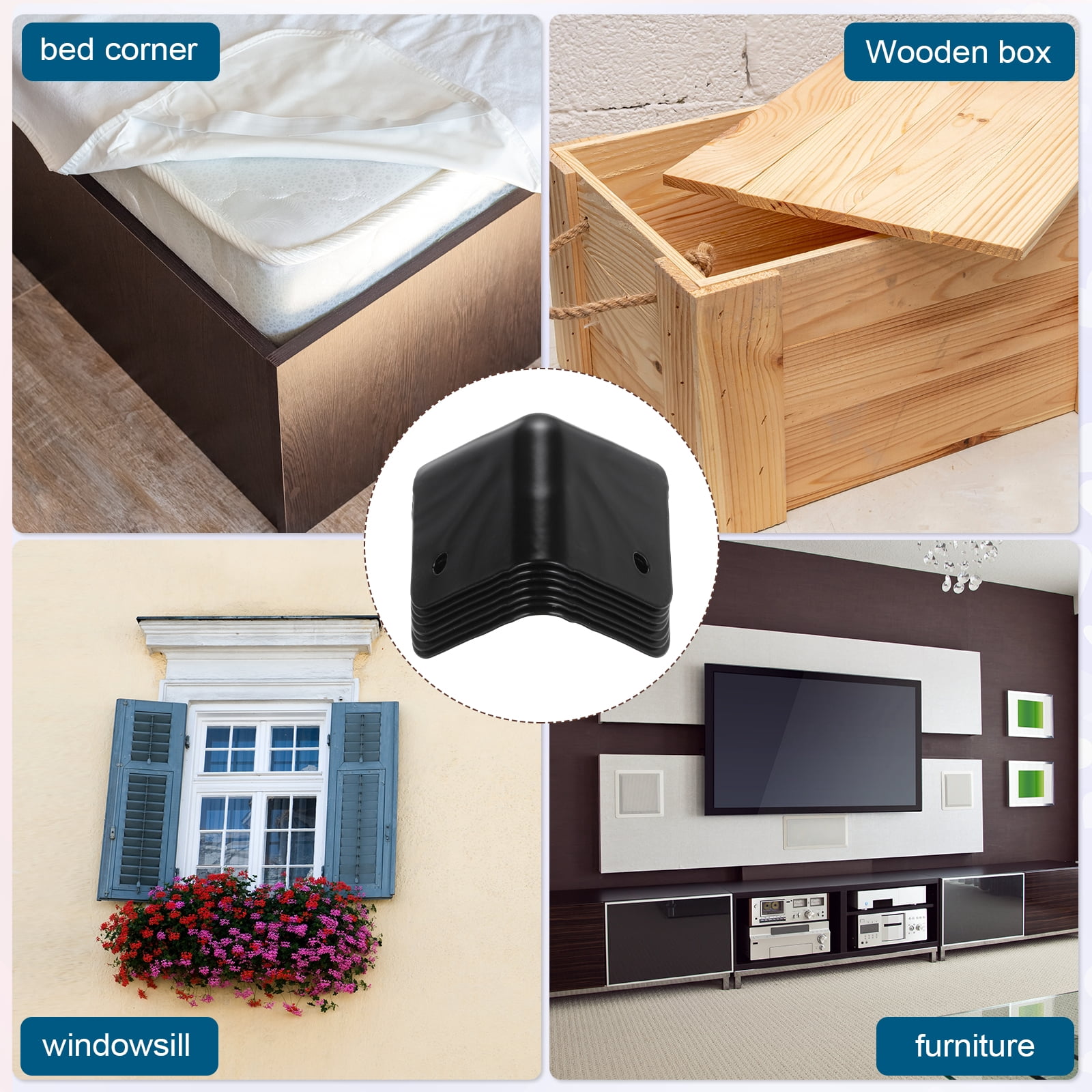 8 Pcs Speaker Cabinet Corners Protector 48x48x48mm Metal Stackable Guard Wrap Angle Case Edge Box Protection