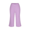 thumbnail image 7 of Penkiiy Womens 22" Wide Leg Capri Pants Yoga Legging High Waist Cropprd Pants with Pockets, 7 of 7