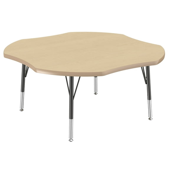 48in Clover Premium Thermo-Fused Adjustable Activity Table Maple/Maple/Black - Toddler Swivel