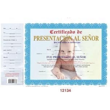Certificado De Presentacion Al Senor [12-ct]