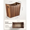 thumbnail image 4 of 3 Gallons Rectangular Wastebaskets - Acacia Wood Waste Basket with Handles - Small Trash Can for Bathroom - Brown Garbage Bin for Spa Bathroom Decorative, Kitchen Counter, Living Room (Walnut), 4 of 5