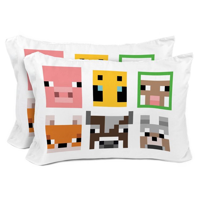 Funda de almohada Sunny Side Up Minecraft Mobs & Animals, paquete de 2