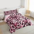 thumbnail image 3 of jejeloiu Leopard Print Bowknot Full Size Comforter Sets,Wild Animals Bedding Sets For Cheetah Lover Reversible 3 Pieces, 3 of 8