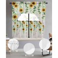 thumbnail image 2 of Sunflower Swag Kitchen Curtains Sets for Windows 24 Inch Length, Green Botanical Summer Spring Vintage Short Window Curtain Panels Swags Valances and Tiers 3 Piece Set for Cafe/Dining Room, 2 of 5