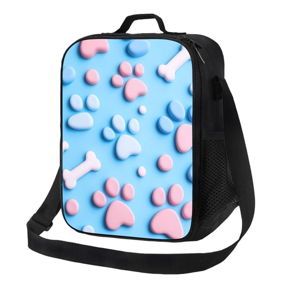 Dog Lunch Bag Reusable Lunch Box Insulated Tote Bag with Adjustable Shoulder Strap
