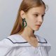 thumbnail image 3 of Pendientes colgantes de resina acrílica con forma ovalada y geométrica para mujer, aretes de aro bohemios, aretes con personalidad de puntos, 3 of 5