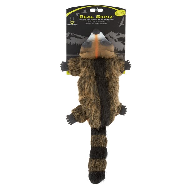Hyper Pet Real Skinz Raccoon Stuffless Dog Toy with Squeaker Walmart