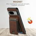 thumbnail image 4 of ELEHOLD for Google Pixel 8A Case, Compatible with Mag Safe Accessory, 2 in 1 Detachable Magnetic Card Holder Faux Lychee Pattern Leather Kickstand Wallet Case for Google Pixel 8A,Brown, 4 of 6