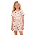 thumbnail image 4 of Kids Girls Fashion Cute Print Loose Short Sleeve Top Shorts Set Homewear Set, 4 of 8