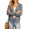 thumbnail image 2 of Garbnen Women Sweaters Cardigan Lightweight Button Down Women Long Sleeve Sweater V Neck Open Front Knit Fashion Clothes Gray XXL, 2 of 6