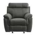 thumbnail image 2 of OakvillePark Columbus Polished Microfiber Upholstered Glider Reclining Chair, Gray, 2 of 7