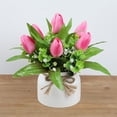 thumbnail image 4 of Indoor Desktop Decor for Lively Charm Small Ceramic Vase with Artificial Potted Flowers, 4 of 5