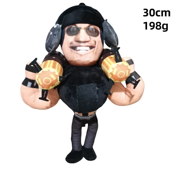 Skibidi Toilet Buff Cameraman Plush Toy, 11.8" Soft Stuffed Figure with Dual Cannons