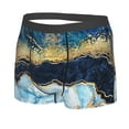 thumbnail image 2 of Kll Blue Marble Gold Foil And Glitter Decor Men'S Cotton Boxer Briefs Underwear-Large, 2 of 9