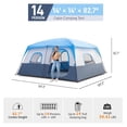 thumbnail image 2 of SONGMY 8/10 Person Camping Tent, Large 2 Room Family Tent with Weatherproof Cabin Shelter with Rainfly & Carry Bag for Backpacking Hiking Car Traveling…, 2 of 7