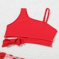 thumbnail image 7 of CYRBOKO Toddler Girls Bikinis Swimwear, Printed Summer 3-piece Holiday Swimsuit Set Red Size 3-4 T, 7 of 7