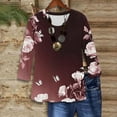 thumbnail image 3 of HomeGardon 3/4 Length Sleeve Womens Tops,Plus Size Spring Clothes for Women Women‘s Printed Blouses 3/4 Sleeve Round Neck Pullover Fashionable Top,S-XXXXXL, 3 of 4