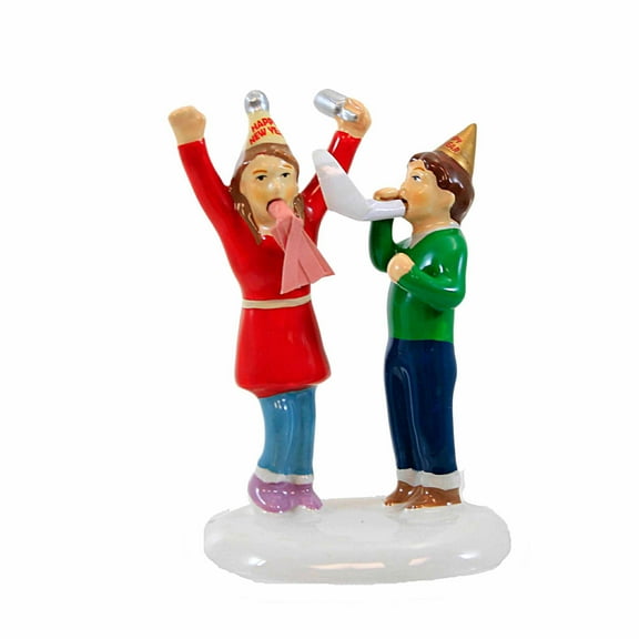 Department 56 Villages We Made It Until Midnight - One Figurine 2.75 Inch, Ceramic - Original Snow Village Celebrate 6011425