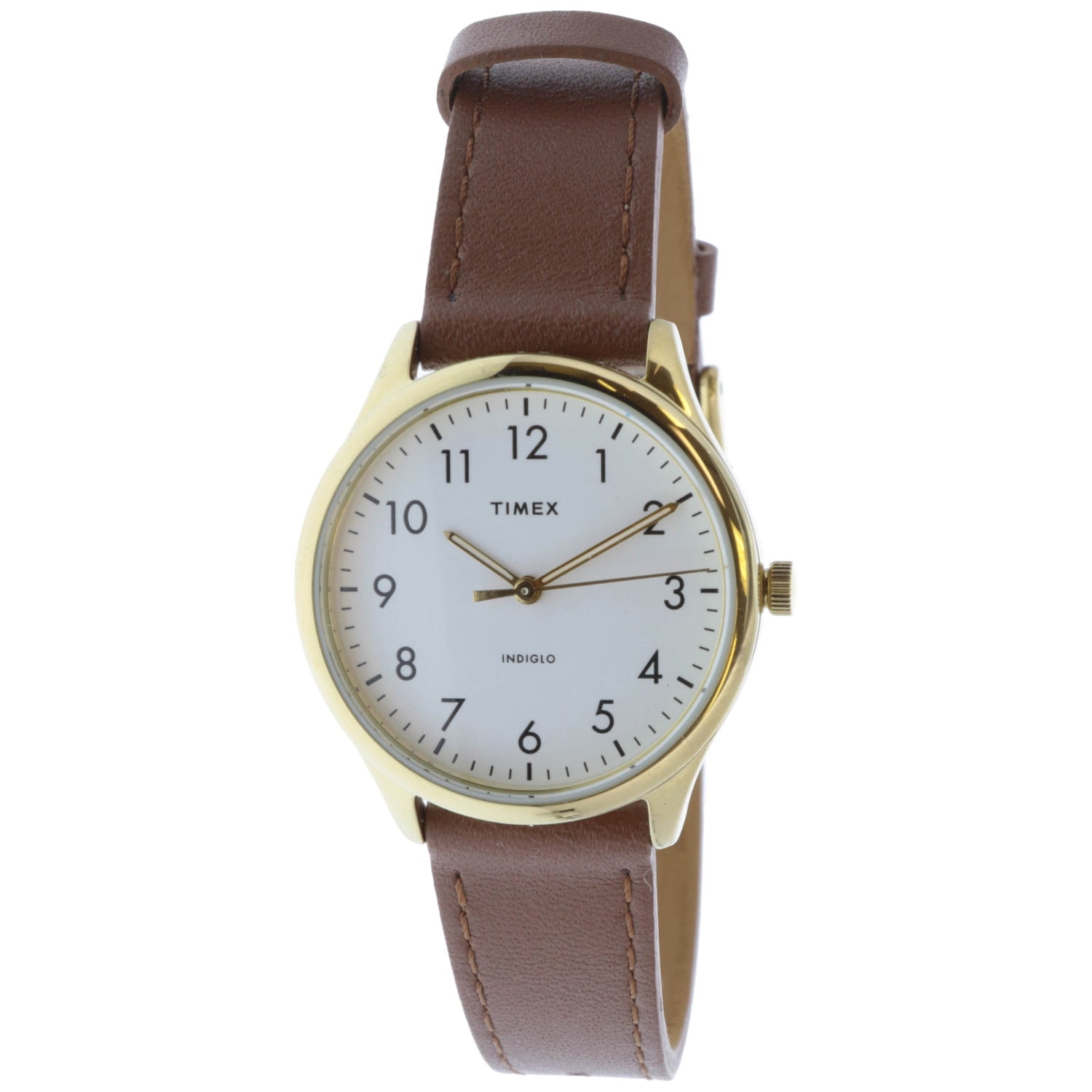 Timex - Timex Women's Easy Reader TW2T72300 Brown Leather Analog Quartz Fashion Watch - Walmart
