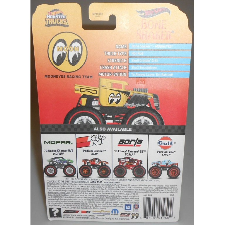 Hot Wheels Monster Trucks Bone Shaker, [Yellow] Moon Eyes 4/5