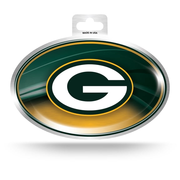 PACKERS METALLIC OVAL STICKER
