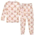 thumbnail image 3 of Pajama Teddy Bear Pink and White Camouflage Cute Comfortable Cotton Two-piece Pajama Set, 3 of 7