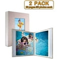 thumbnail image 2 of Small Photo Album 4x6 – Clear Pages, Linen Cover with Front Window, Pack of 2, Each Album Holds 52 Photos, Small Brag Book for 4x6 Pictures, Beige Fabric, 2 of 6