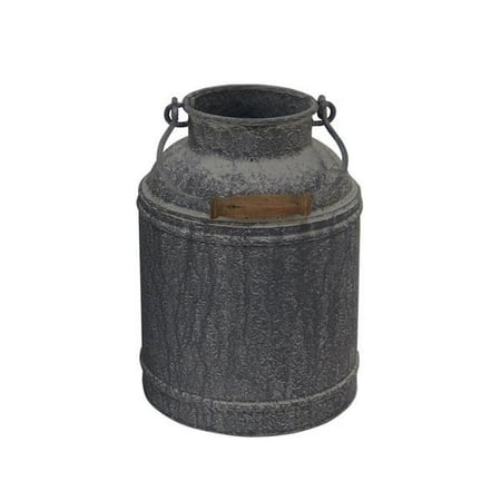 

2 lbs Galvanized Metal Milk Jug Decor with Folding Handle - Distressed Washed Finish