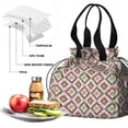 thumbnail image 4 of Pioneer Flower Floral Print Pattern Drawstring Lunch Bag Women - Drawstring Lunch Bag Insulated for Work Office - Stain-Resistant Large Lunchbags for Women with Multi-Pockets, 4 of 6