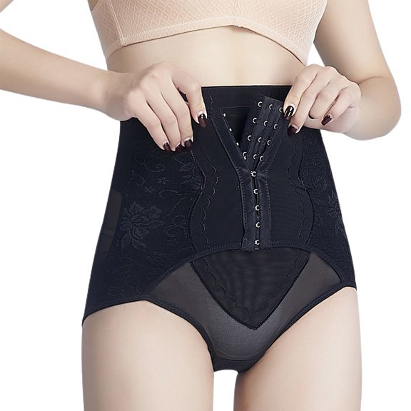 SWSMCLT Shapewear for Women Tummy Control Waist Girdles Extra Firm Compression Hip Enhancer Shaper Shorts Seamless Mesh High Waist Trainer Butt Lifting Underwear Butt Lifter Panties Black 4-6