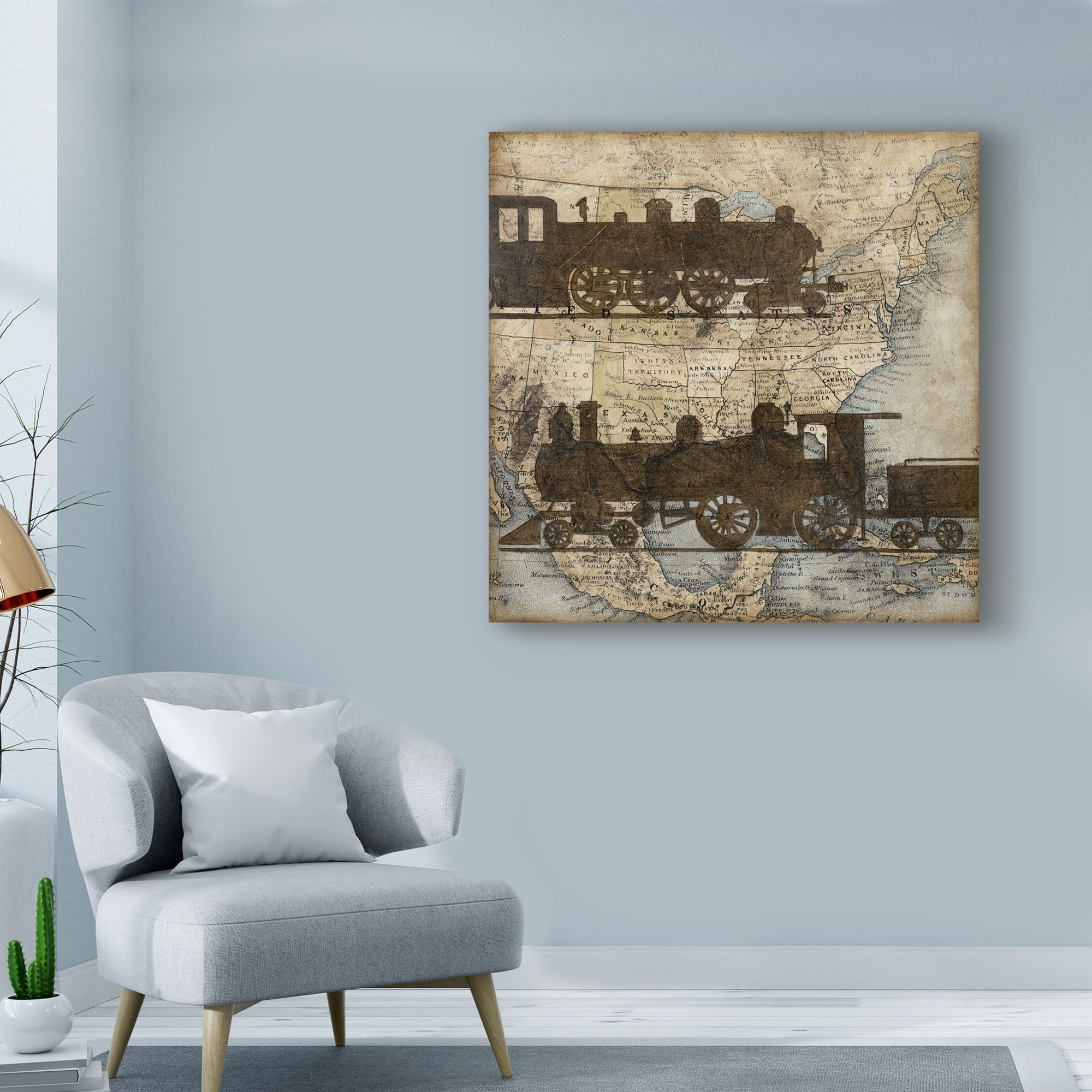 Trademark Fine Art 'Travel Silhouette I' Canvas Art by Megan Meagher